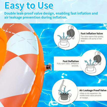 Oversized 53×38in Inflatable Floating Card Table with Waterproof Poker, Fast Inflate Portable Water Toy, Ideal Pool Party Gift
