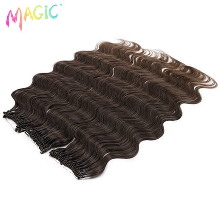 Magic Synthetic Hair Extensions 24inches 3PCS Body Wave Hair Bundles Ombre Blonde Color Tresses Fake Hair Accessories Cosplay