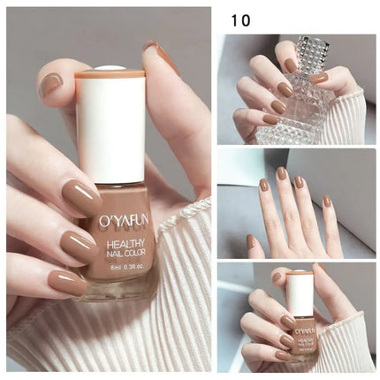 Glossy 8ml Nail Polish No-bake False Nail Nail Art Manicure Quick Dry Tearable Nail Art Oily Mood Nail Polish Woman