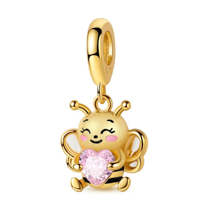 Gold Color Charms 925 Sterling Silver Original Golden Safety Chain Round Spacer Clip Charm DIY Jewelry For Women Bracelet Gift