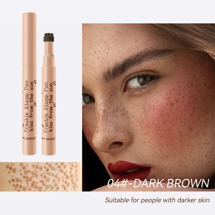 Freckle Pen Natural Lifelike Fake Freckles Pen Lasting Look Dot Spot Pen Makeup Waterproof Light/Dark Brown Freckles Stamp Pen
