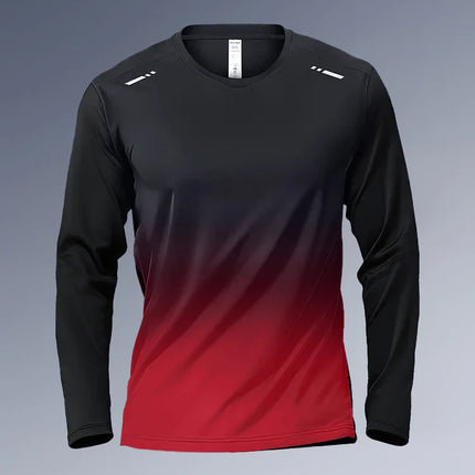 Men's Long Sleeves T-shirt Fitness Clothes Men's Spring Autumn Quick-Drying Clothes Training Sports T-Shirt Stretch Running Tops