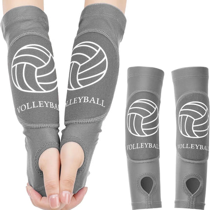 1Pair Sports Volleyball Arm Sleeves for Girls Passing Forearm Sleeves with Protection Pads and Thumbhole for Youth