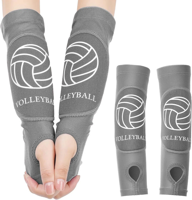 1Pair Sports Volleyball Arm Sleeves for Girls Passing Forearm Sleeves with Protection Pads and Thumbhole for Youth