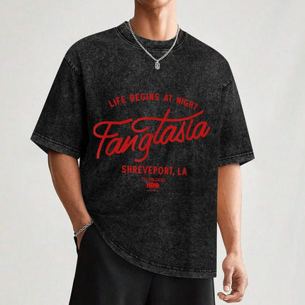 True Blood Fangtasia Club Logo T-Shirt Clothing Short sleeve tee graphic t shirts Men's t-shirt