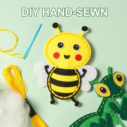 5-piece DIY Insect Sewing Kit; Beginner Hand-Sewing Materials for Sewing Fun; Cute Insect-Shaped Pouch for Gifts; Creative Handi
