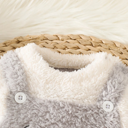 IURNXB Baby Romper Fleece Elephant Plush Newborn Jumpsuit Outfit Long Sleeve Infant Onesie Homewear Costume Fall Winter 1-18M