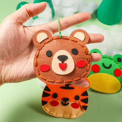 8-piece Forest Animal DIY Sewing Kit Beginner Handicraft Material Pack Cute Cartoon Animal Tiger Panda  Pendant Birthday Gift Cr