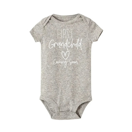 First Grandchild Coming Soon Announcement Newborn Baby Bodysuits Funny Boy Girl Short Sleeve Jumpsuit Gift for New Grandparents