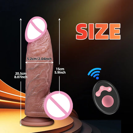 Huge Big Soft Vibrator Heating Realistic Dildo for Woman Men Wireless Telescopic Dick Masturbator Penis G Spot Vagina Anal