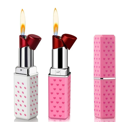 Outdoor Mini Cute Lipstick Inflatable Lighter Windproof Portable Lighter Cigarette Accessories Women's Fashion Smoking Gift
