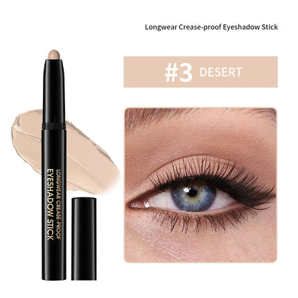 Waterproof 10 Colors Crease-proof Eyeshadow Pencil Stick Lasting Glitter Shimmer Matte Eye Shadow Highlighter Pen Eyes Makeup