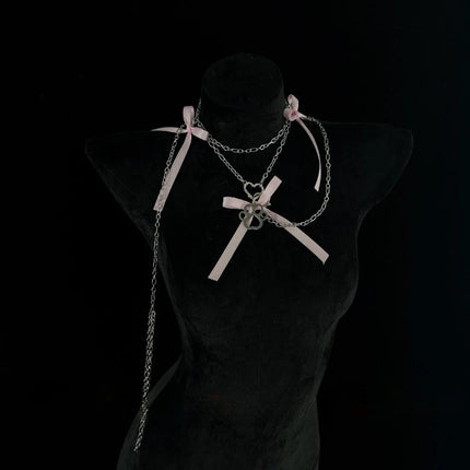 Bow Collar with Nipple Clamps Sexual Fantasy Accessories Anal Plug Leash Stimulation Chest Restraint Cat Claw Pendants Sex Toyss