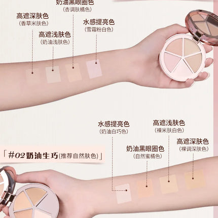 Flower Knows The Sweetie Bear Collection 5-Color Concealer Palette Covers Dark Circles Around Eyes And Face