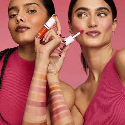 Elf Blush for Lips Cheeks Smooth Liquid Blush Two-ended Lipstick Lip Gloss Long-lasting Makeup Pink Primer for Pore Minimization