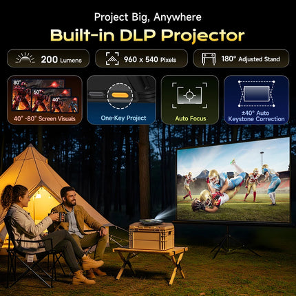 Ulefone Armor Pad 5 Ultra 5G Rugged Tablet Portable Projector 200LM 24200 mAh 120W Up to 12GB +512GB Android 15 11" FHD 64MP