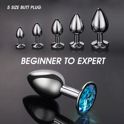 Anal Plug 5 Size Crystal Anal Plug Stimulator Anal anal massage dilatancy toys g-point massage sexual wellness adult pleasure