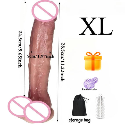 Wearable Realistic Double Silicone Anal Butt Plug Big Dildo Masturbator Huge Penis with Suction Cup Adult Sex Toys  for Women18+