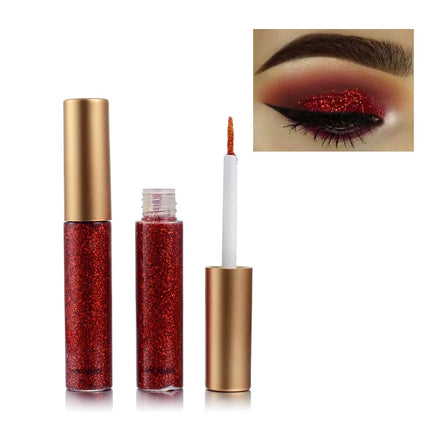 Glitter Liquid Eyeliner Set 10 Pieces Metallic Shimmer Eye Liner Long Lasting Sparkling Eyeshadow Tint Smudge Proof Cosmetics