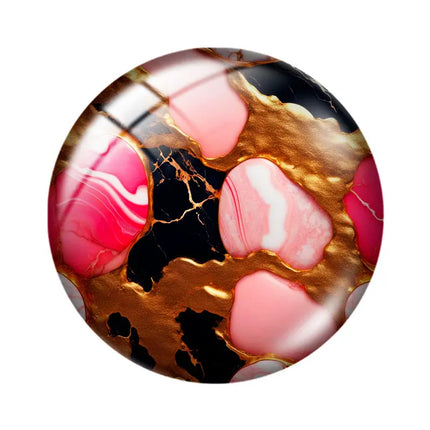 Blush and Hot Pink Marble mix 12mm/18mm/20mm/25mm Round glass cabochon flat back Making findings for custom DIY bracelets