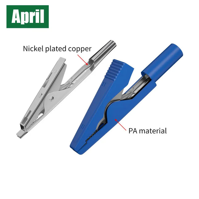 5pcs Alligator Clips Metal Crocodile Clamp with 2mm Socket Insulation Test Accessories for Multimeter