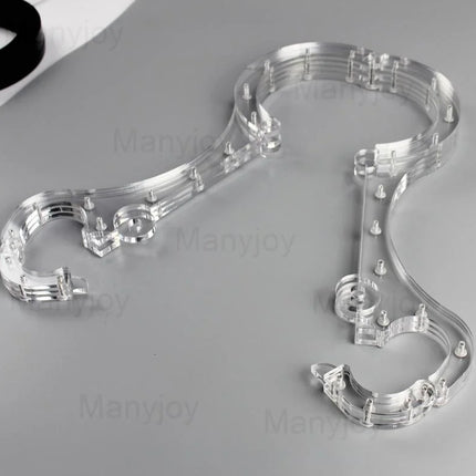 Luxury Clear Crystal Pillory Cangue Collar Neck Ring Oval Handcuffs Wrist Restraint Lock Bondage Yoke Sex Toy for Men Women