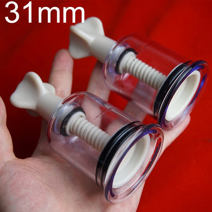 Clit Pussy Nippple Sucker Pump Vacuum Screw Clamp 2PCS Set,Breast Enlargement Enlarger Correction Sex Toy,Female Masturbation