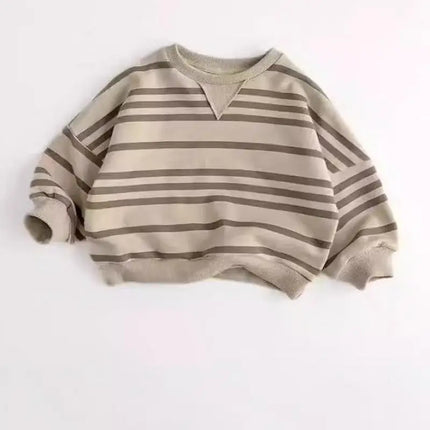 Autumn New Children Casual Striped Sweatshirt Baby Long Sleeve O-neck Tops Boys Girls Loose Sweatshirt Kids Pullover Clothes