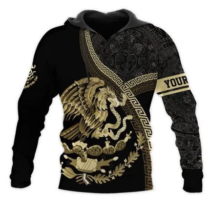 Mexico National Flag Print Hoodies For Men Fashion 3D Eagle Pattern New in Sweatshirts Hip Hop Harajuku Oversized Pullover Tops