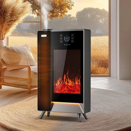 Remote Control Fireplace Heater Simulation Flame Humidifier Voice Heater Electric Stove Multifunctional European Electric Heater