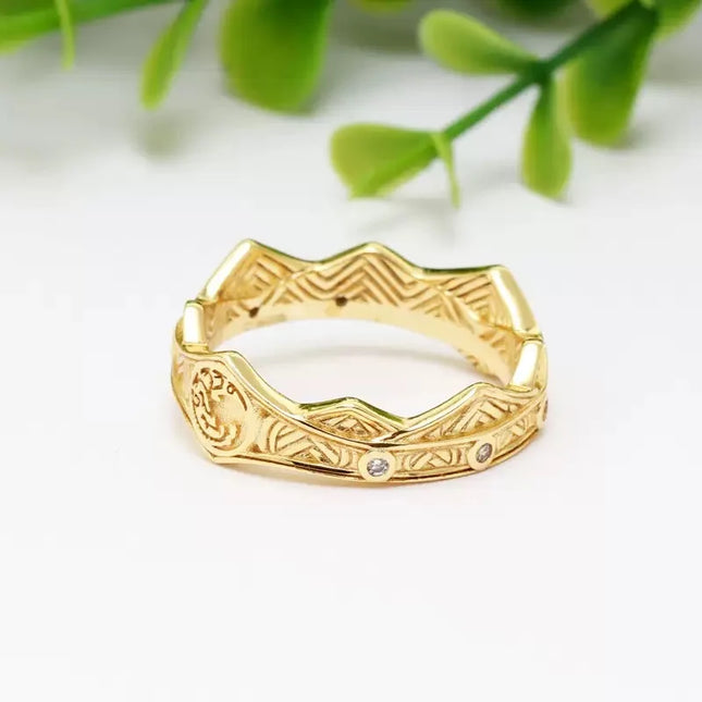 18K Gold Plated 925 Sterling Silver Flowers And Leaves Disc-shaped Ring 6 7 8 9 Rings Wedding Fashion Fine Luxury Jewelry Women