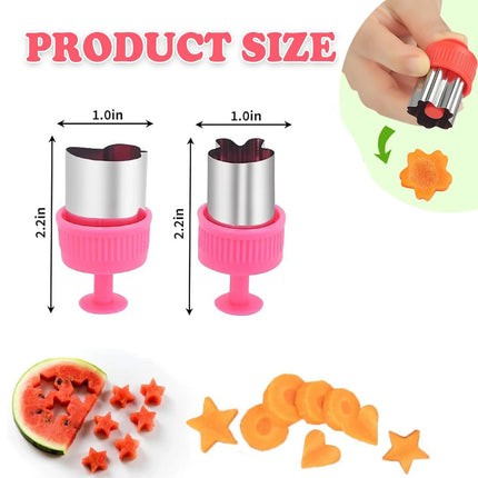 Vegetable Fruit Shapes Cutter Set for Kids Lunch Bento Box Decorating Cookie Stamps