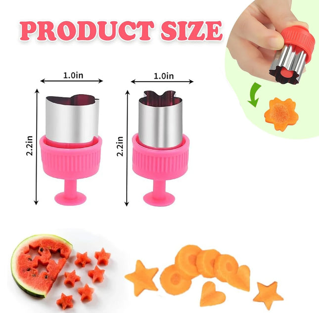 Vegetable Fruit Shapes Cutter Set for Kids Lunch Bento Box Decorating Cookie Stamps
