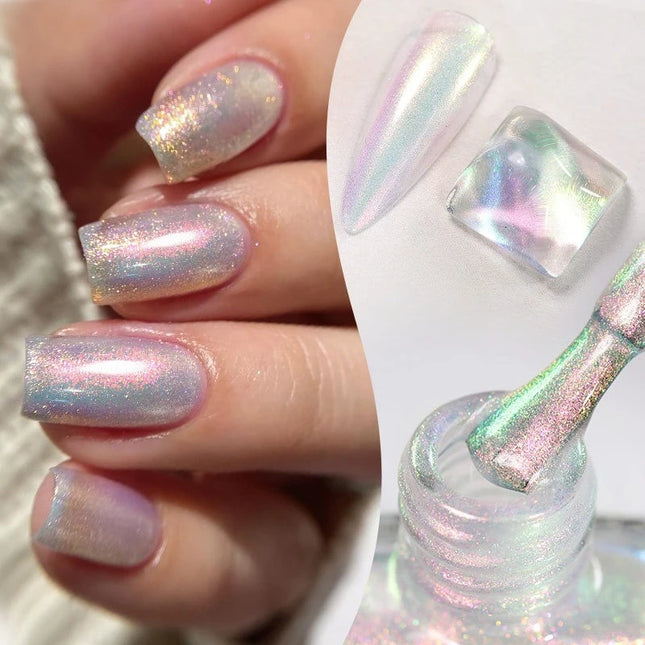 7ml 6 Colors Glitter Nail Polish Colorful Bright Shining Pearl Effect Nail Art DIY Decoration No Need of Lamp To Cure