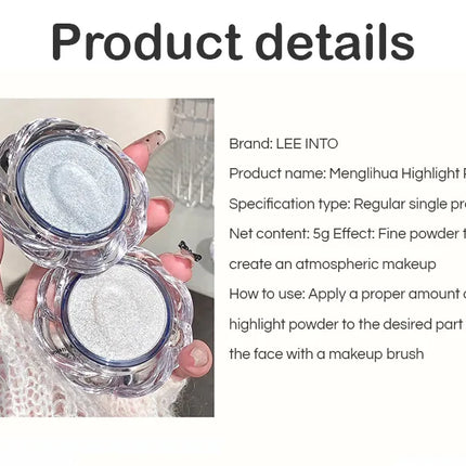 LEE INTO Dream Flower Highlight Powder Brightens and Contours Pearlescent Glitter No Flying Powder