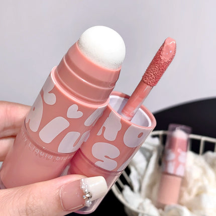SHAQINUO Double-ended Liquid Blush with Dizzy Dye Brush, Natural, Complexion-enhancing, Low-saturation, Matte Blush Liquid