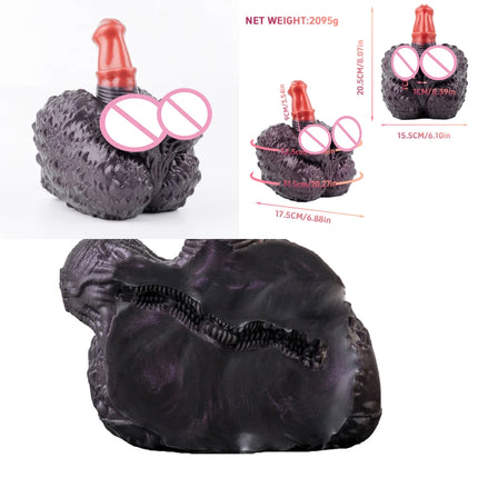 Big Animal Silicone Dog Mouth Male Masturbator Pocket Pussies Stroker Soft Deep Throat with 3D Textured Realistic Sex Toy ForMan
