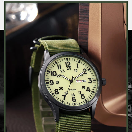 2024 TPW Field Watch Easy Reading Fabric Strap 24-Hour Display Quartz Movement