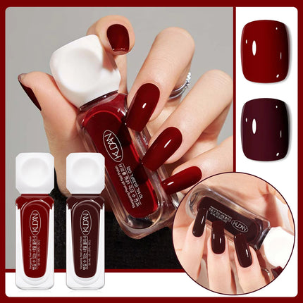 2pcs/set 10ml Water-Based Peel-Off Nail Polish Kit Red Pink Long Lasting Quick Drying No Lamp Needed Nail Art Nail Supplies