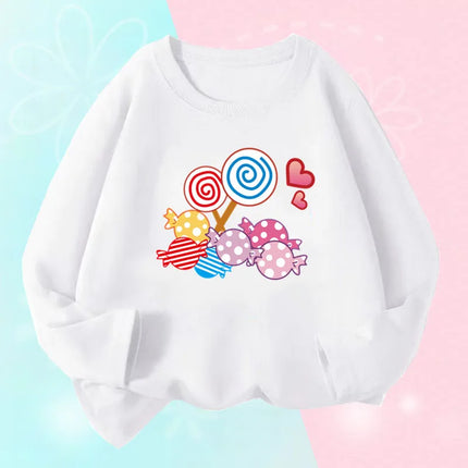 Soft Cotton Children's Cartoon T-Shirts Cute Pretty Bowknot Print Baby Long Sleeve T-Shirt For Boys Girls Tee