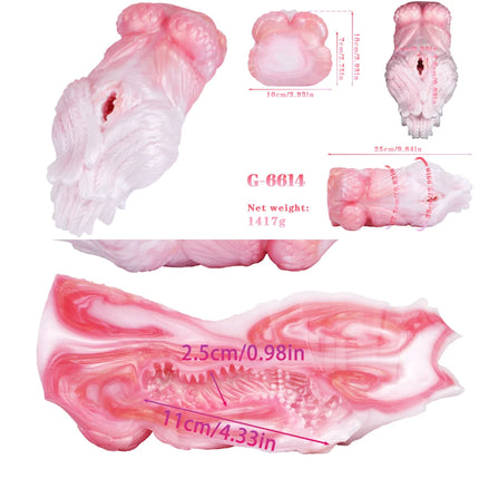 Big Animal Silicone Dog Mouth Male Masturbator Pocket Pussies Stroker Soft Deep Throat with 3D Textured Realistic Sex Toy ForMan