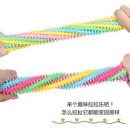 30-3PCS Funny Unicorn Pull Worm Noodle Fidget Toys Stretch String TPR Rope Anti Stress Toys String Stress Relief Autism Vent Toy