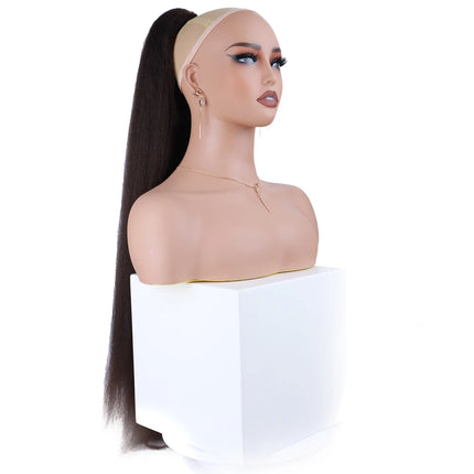Extra Long Yaki Straight Synthetic Ponytails 30 Inch Synthetic Ponytail Hair Extensions Puffy Yaki Straight Drawstring Ponytails