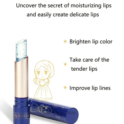 Princess Crystal Temperature Change Moisturizing Lipstick Star Brilliant Jelly Shinny Lip Balm Long-lasting Lip Oil Care Makeup
