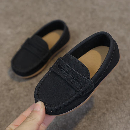 Boys Moccasins Shoes Fashion Solid Color Kids School Causal Shoes Breathable Non-slip Children Slip-on Flats Loafers Size 21-30
