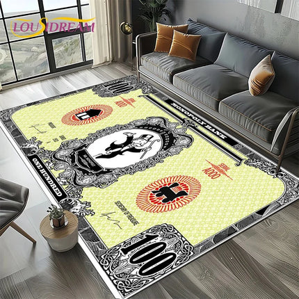 3D Rich Man Game Monopoly Dollar Cartoon Carpet Rug for Living Room Bedroom Home Sofa Decoration Kid Area Rug Non-slip Floor Mat