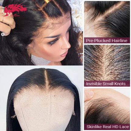 Ali Queen Hair Natural Wave 2x6 4x4 5x5 HD Lace Closure Human Hair Frontal Lace Only 13x6 Brazilian Raw Virgin Hair hd closure