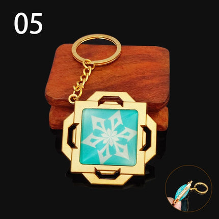 Anime Game Genshin Impact Vision Keychain Luminous 7 Element Weapons Eye Of Original God Toy Luminous Keyring Bag Pendant Gift