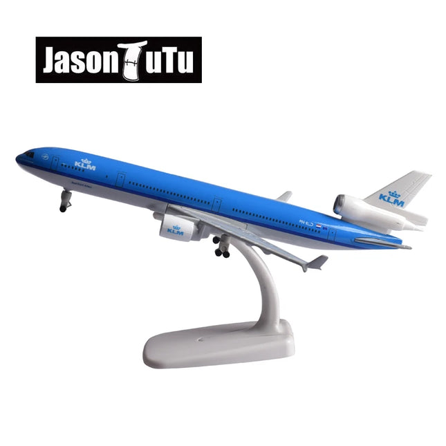 JASON TUTU 20CM KLM McDonnell Douglas MD-11 Aircraft Model Plane Airplane Diecast Metal 1/300 Scale Planes Collect Gifts