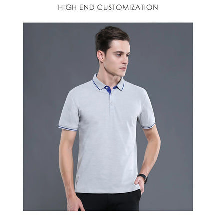 Ice Silk Short Sleeve T-Shirt Summer Work Uniform Logo Printed  Team Culture Polo Shirt  Fashion for Men and Women